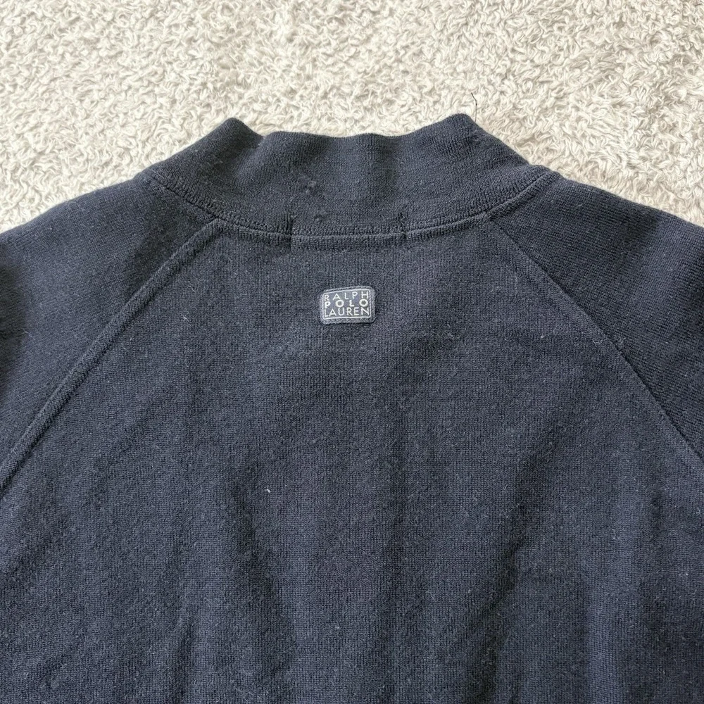 Polo Ralph Lauren Sweater Mens XL Navy Blue Wool Blend Full Zip‎ Grandpa Classic